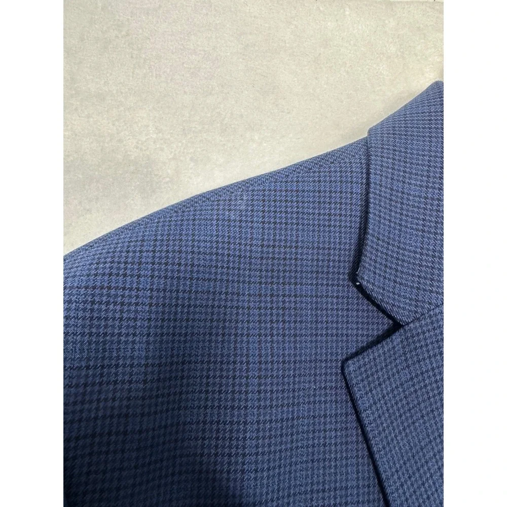 Lauren Ralph Lauren Houndstooth Blue Blazer‎ Menswear Career Business Jacket 44L